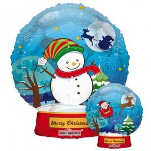 Snowman and Santa Snowglobe Balloon